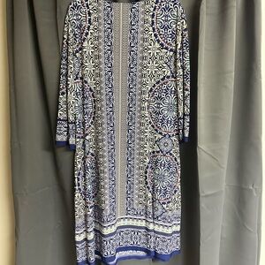 Elegant Blue Patterned Dress
